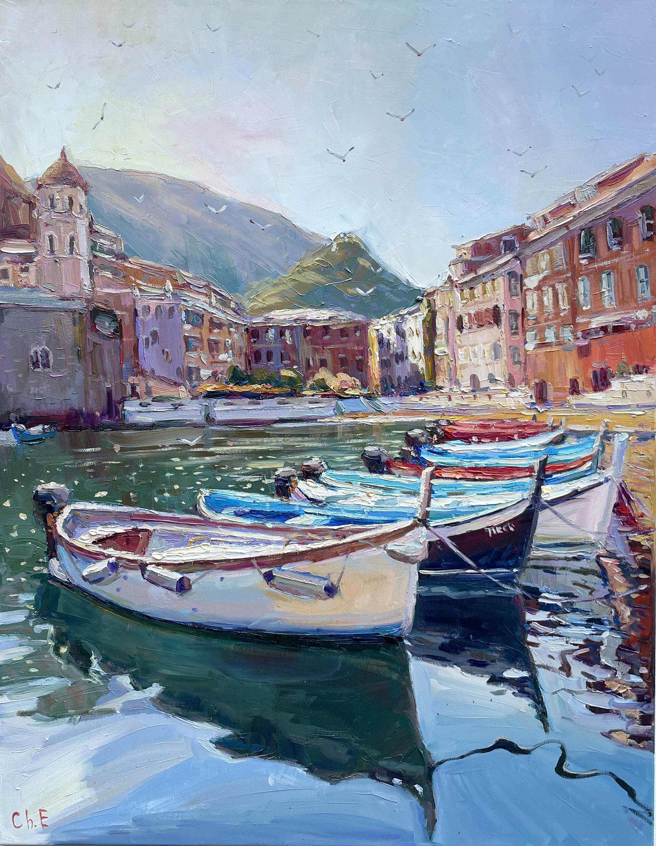 Evgeny Chernyakovsky, Boats at the dock Evgeny Chernyakovsky, Boats at the dock