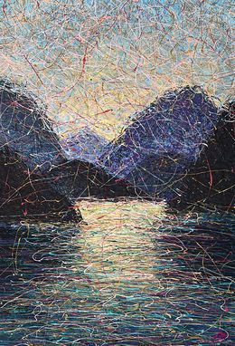 Painting, Swiss lake, Nadine Antoniuk