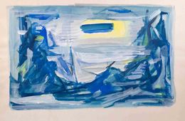 Zeichnungen, Abstract Composition in Blue, Emile Marze