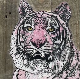 Painting, Pink tiger, Mosko
