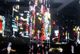 Peinture, Tokyo by night, peinture sur Dibbon, Tony Soulié