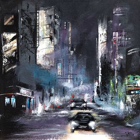 Peinture, Rainy Days 4 - Série Paysage Urbain, Françoise Schmidt