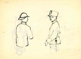 Fine Art Drawings, Soldiers, Mino Maccari