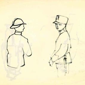 Fine Art Drawings, Soldiers, Mino Maccari