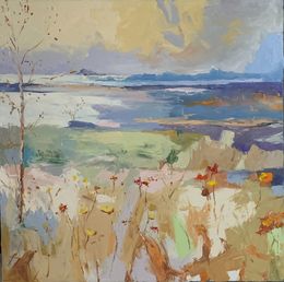 Gemälde, Warm light, semi-abstract landscape, Schagen Vita