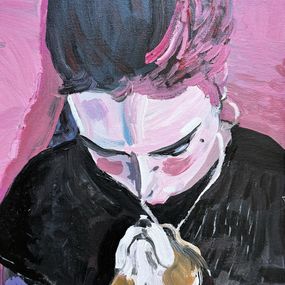Painting, Rose with a puppy., Ewa Wróbel - Hultqvist