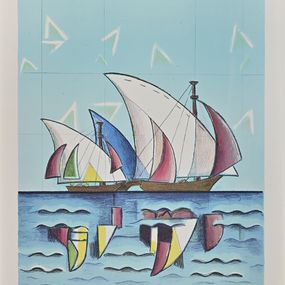 Drucke, The Colourful Sailboats, Ibrahim Kodra