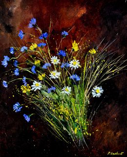 Pintura, Still life wild flowers 5624, Pol Ledent