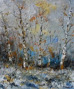 Peinture, Aspen trees in winter, Pol Ledent