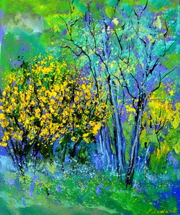 Painting, Yellow brooms, Pol Ledent