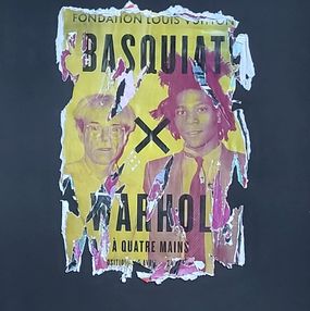 Painting, Basquiat Warhol 4 Mains, Lasveguix