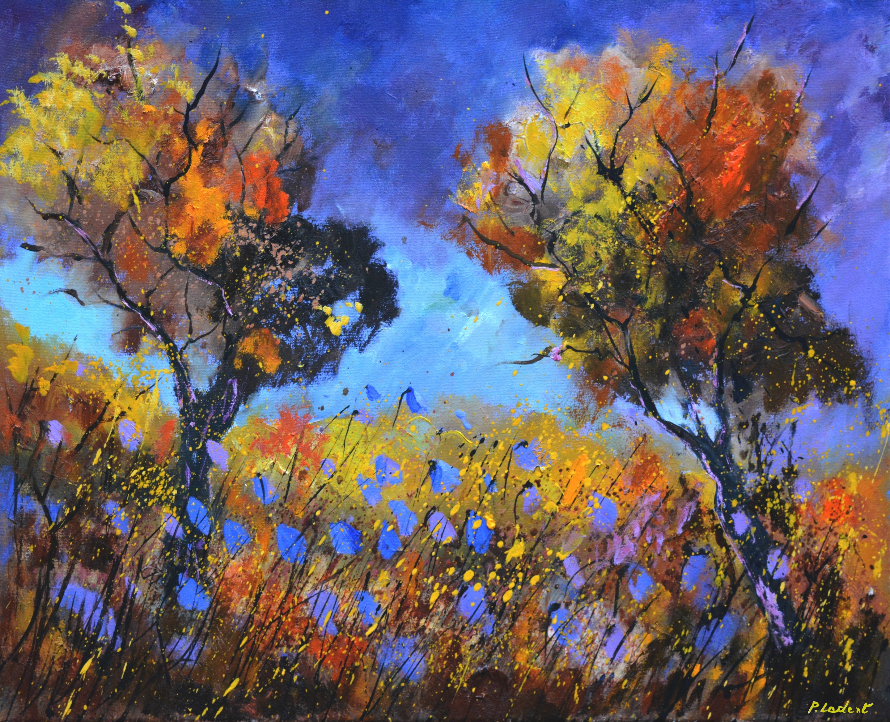 Pol Ledent, Two trees in autumn Pol Ledent, Two trees in autumn