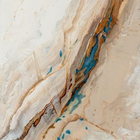 Peinture, Au fond coule une rivière - Paysage abstrait vu du ciel, Thierry Nauleau