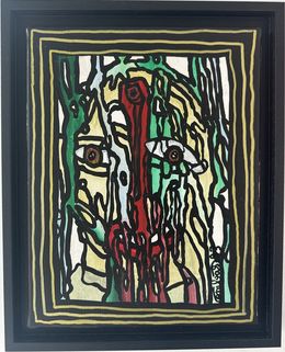Gemälde, Rouge et vert, ça coule de travers, Robert Combas