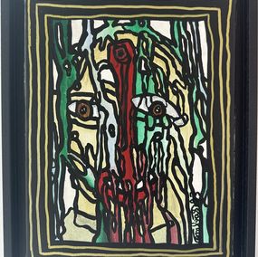 Painting, Rouge et vert, ça coule de travers, Robert Combas
