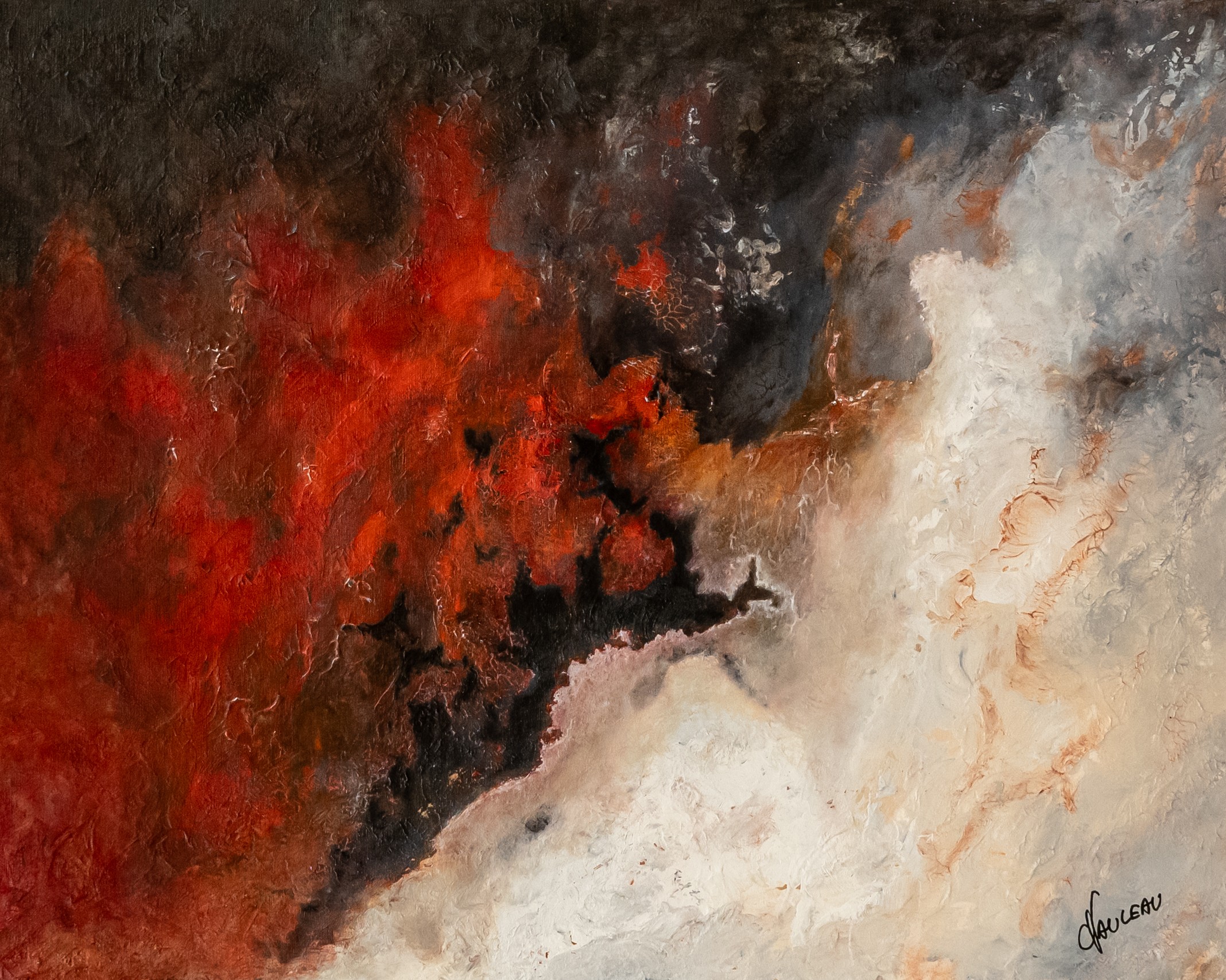 Thierry Nauleau, Eruption - Paysage abstrait de lave et Volcan Thierry Nauleau, Eruption - Paysage abstrait de lave et Volcan