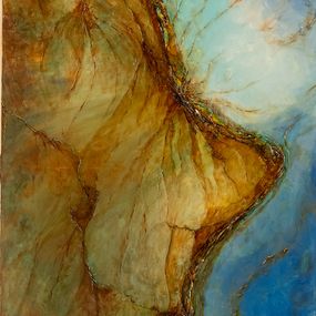 Peinture, Courant marin et dépôt sableux - Paysage vu du ciel, Thierry Nauleau