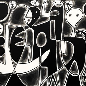 Gemälde, Composición blanco y negro, Enrique Pichardo