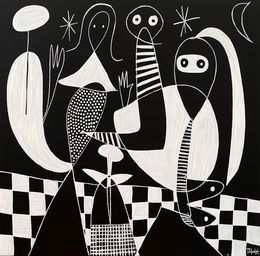 Pintura, Composición blanco y negro, Enrique Pichardo