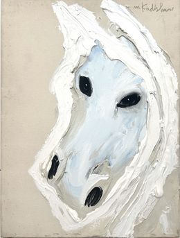 Gemälde, White Horse, Menashe Kadishman