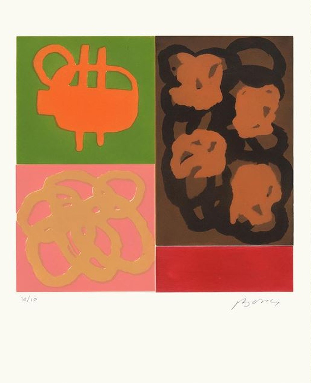 Jacques Bosser, Fleurs 4, aquatinte originale Jacques Bosser, Fleurs 4, aquatinte originale