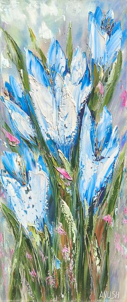 Painting, Blue Snowdrops, Anush Emiryan