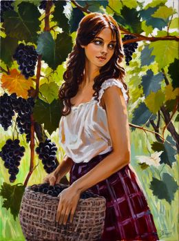 Painting, The grape picker II, Serghei Ghetiu