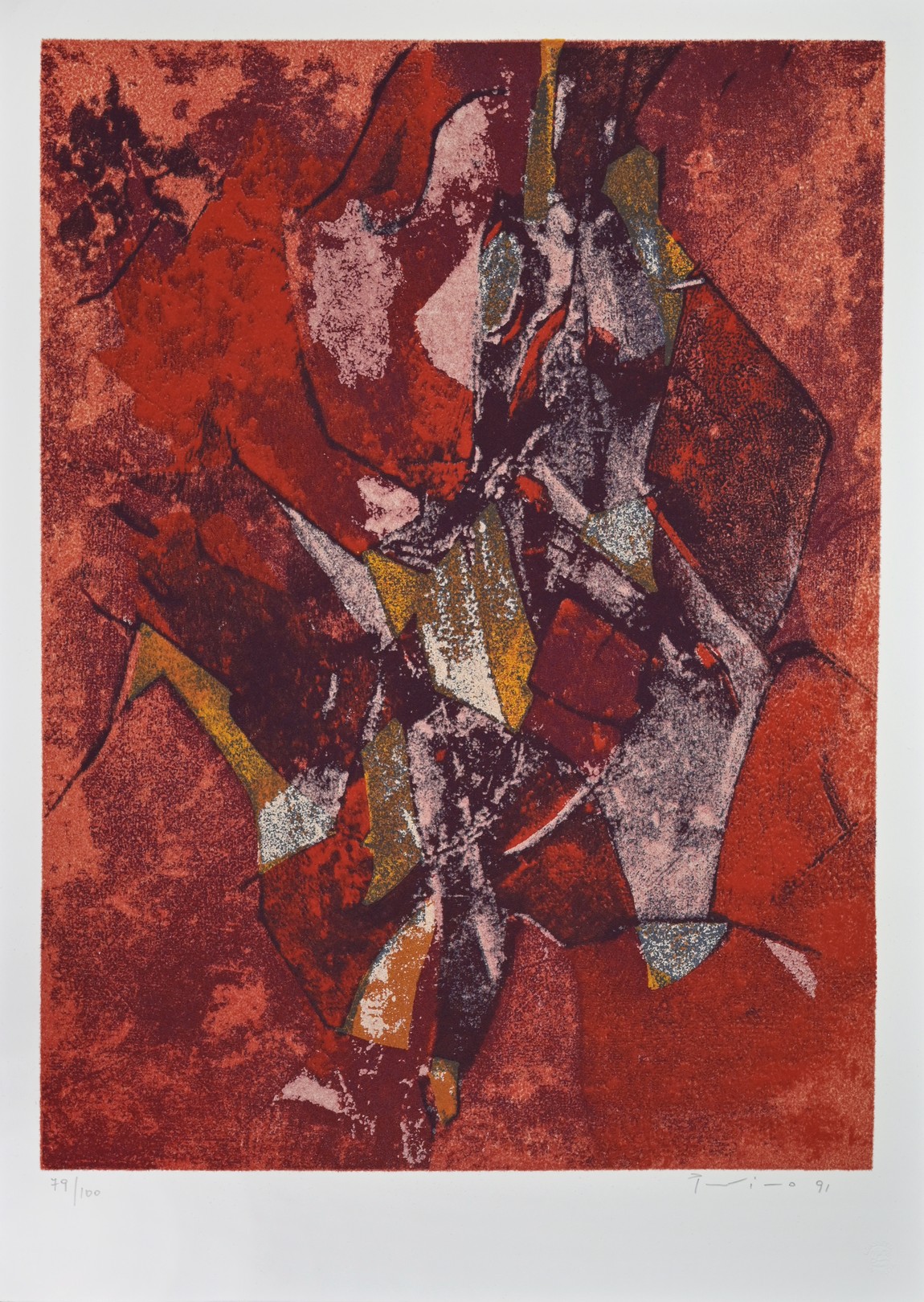 Salvatore Provino, Red Abstract Composition Salvatore Provino, Red Abstract Composition