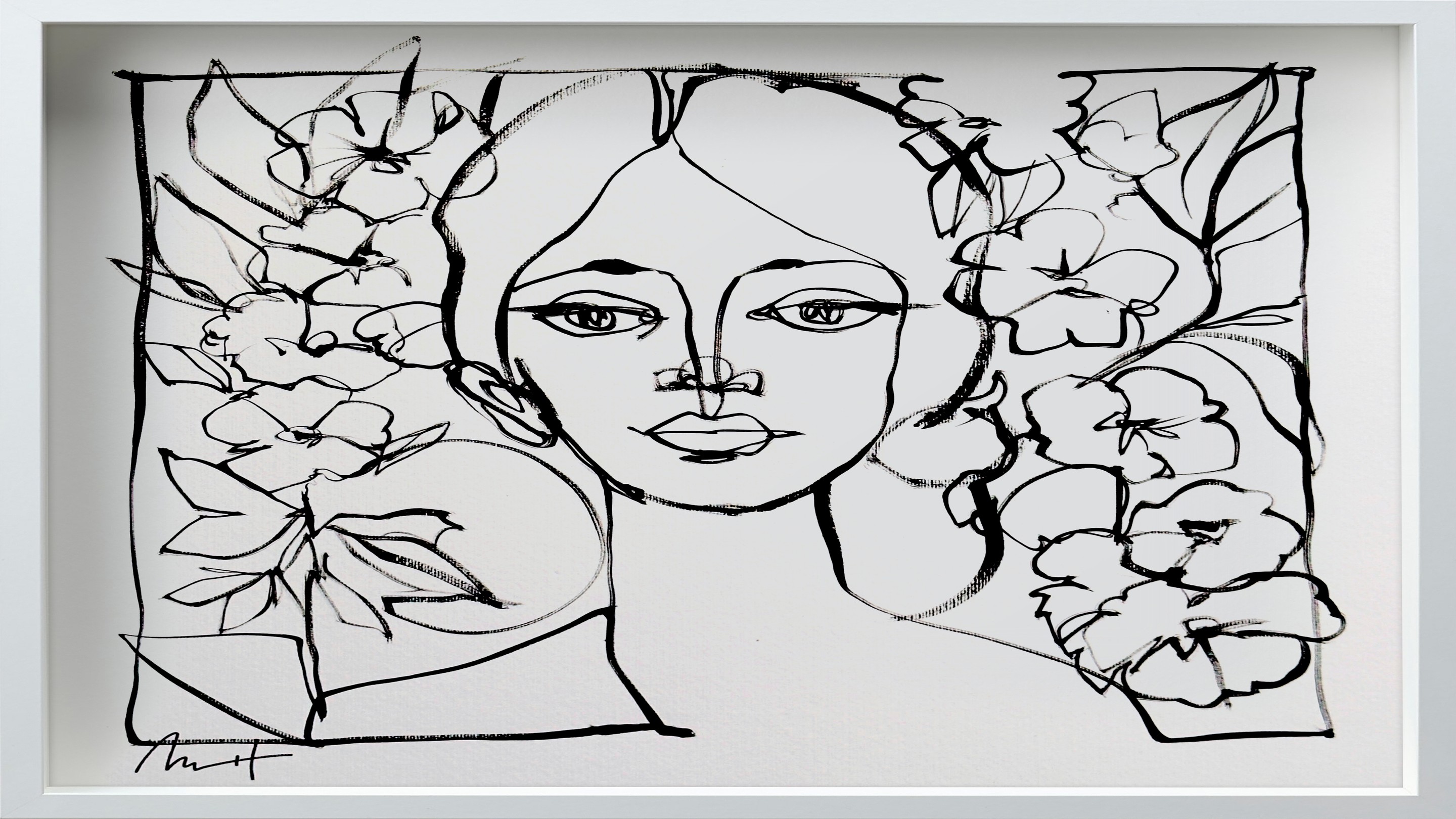 Mario Henrique, Untitled Portrait Drawing No. 7 (Framed) Mario Henrique, Untitled Portrait Drawing No. 7 (Framed)