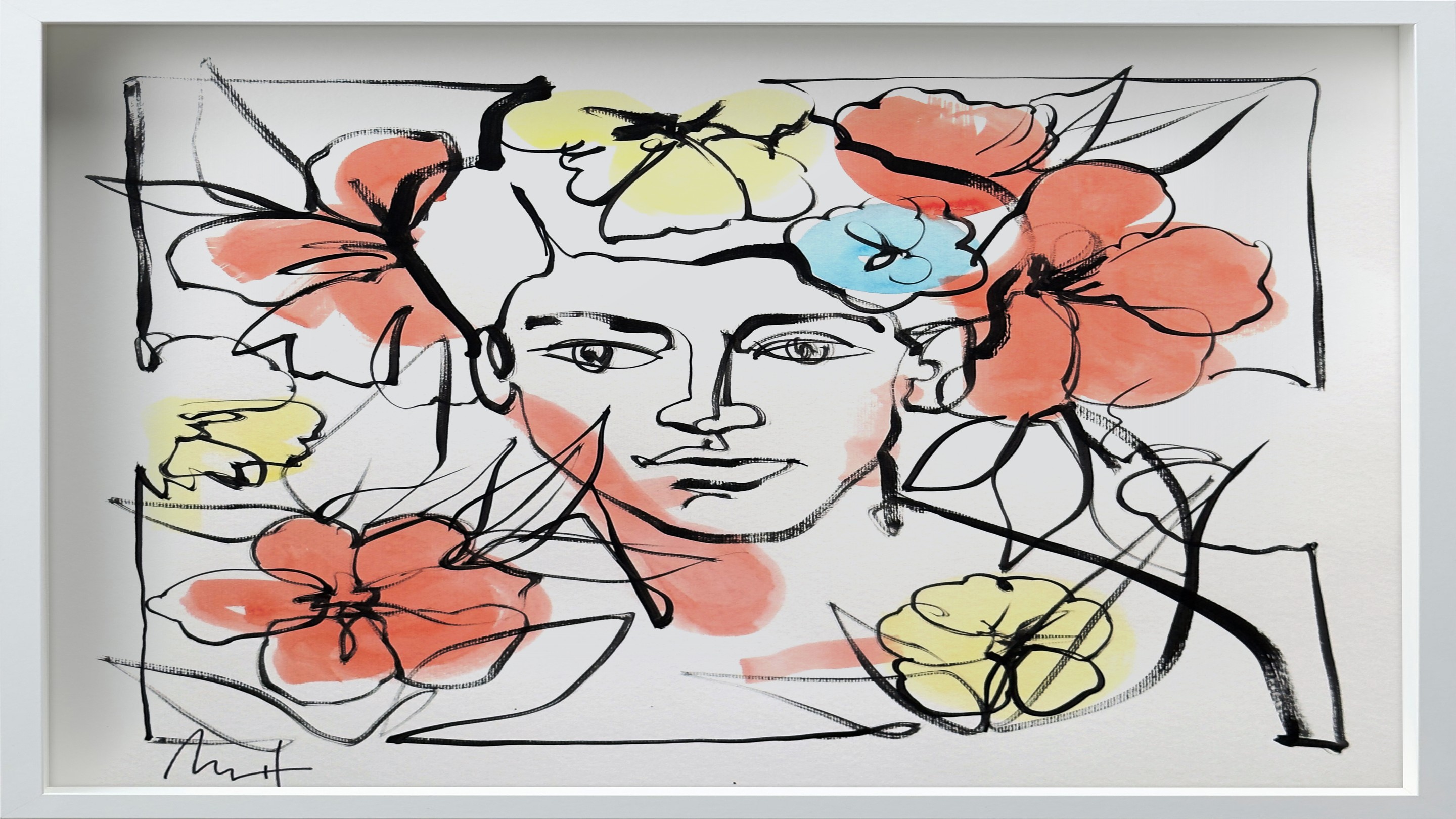 Mario Henrique, Untitled Portrait Drawing No. 9 (Framed) Mario Henrique, Untitled Portrait Drawing No. 9 (Framed)