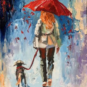 Painting, Woman with a dog, Schagen Vita