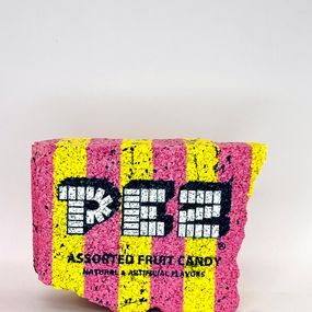 Sculpture, Brick Block Pez Pink and Yellow, Olivier DeGroote