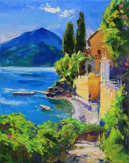 Painting, Como Lake Italy, Alisa Onipchenko-Cherniakovska