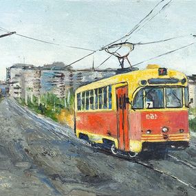 Painting, Cityscape with Tram, Narek Qochunc