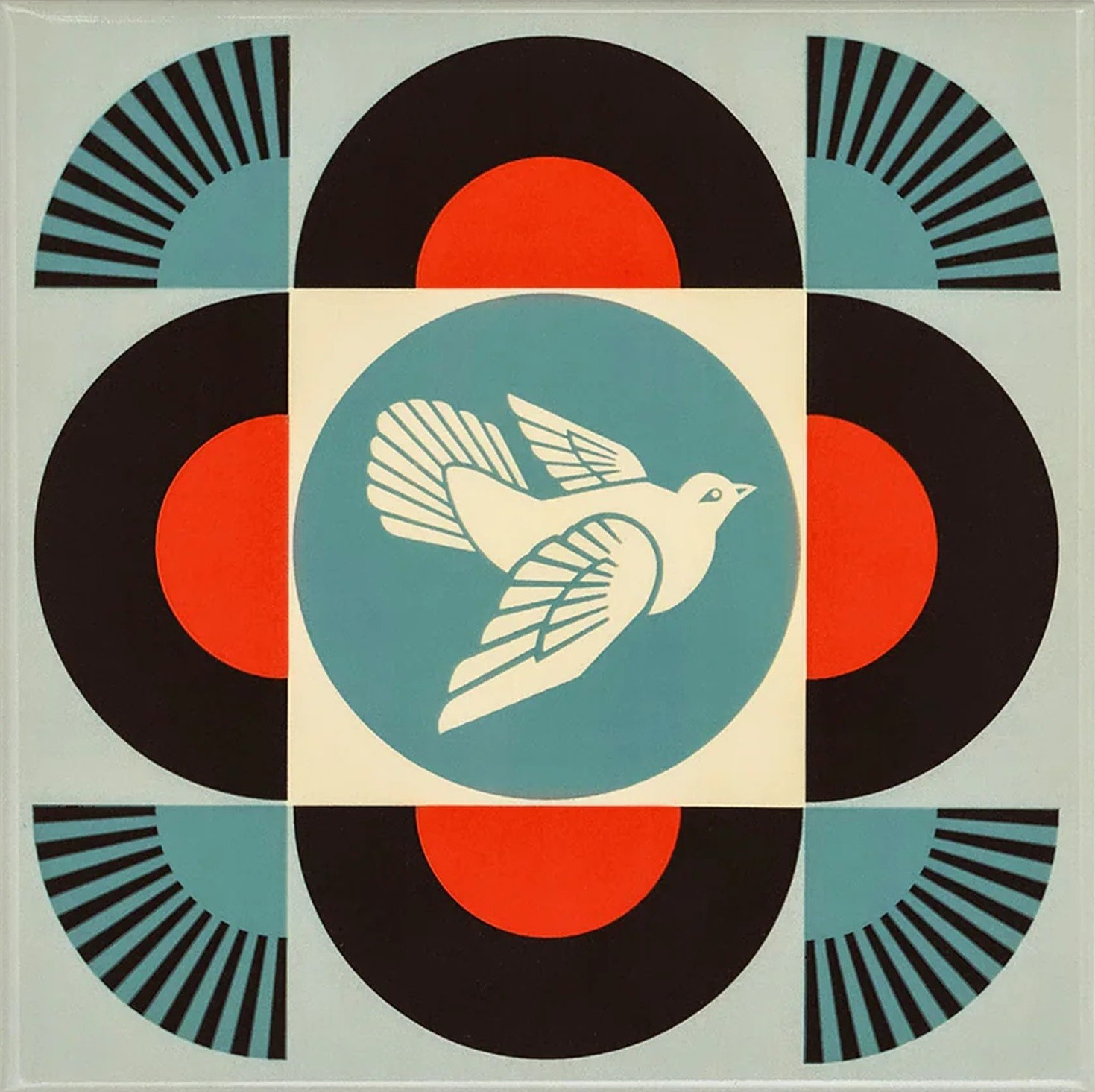 Shepard Fairey (Obey), Geometric dove (black tile) Shepard Fairey (Obey), Geometric dove (black tile)