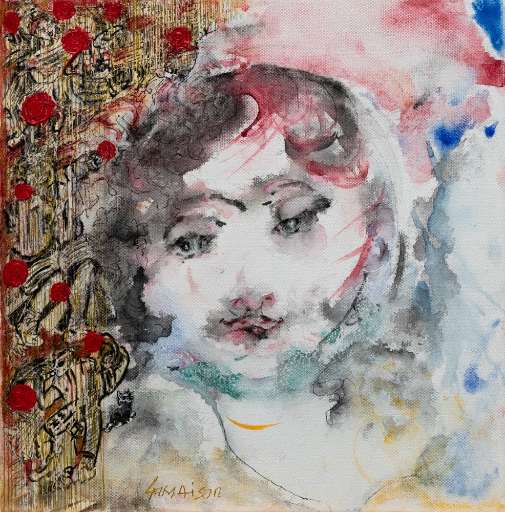 Danielle Lamaison, Japonaise - Portrait de femme semi-abstrait Danielle Lamaison, Japonaise - Portrait de femme semi-abstrait