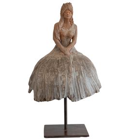 Escultura, Princesse bleue - sculpture femme en robe victorienne, Cécile Robert-Sermage