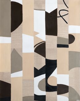 Painting, R58 Seventies Taupe - série abstraction géométrique, Cami