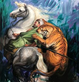Gemälde, La Chasse Au Tigre, Thierry Bruet