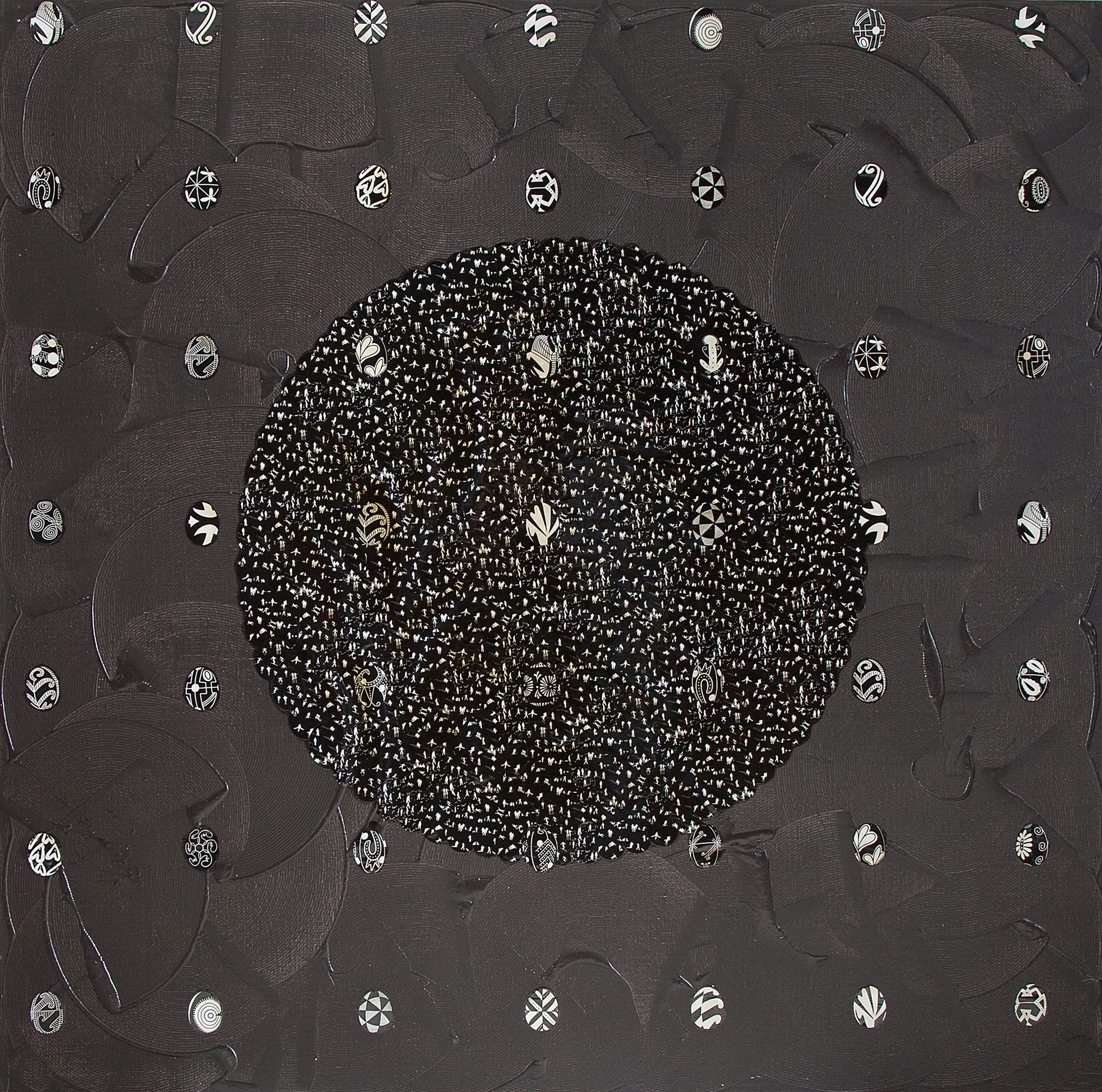 Oksana Mas, Net Against Black Background Oksana Mas, Net Against Black Background