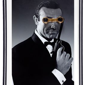 Fotografía, James Bond, Castelloland in One of a Kind Hand Carved Frame, B&W Photograph, Paloma Castello