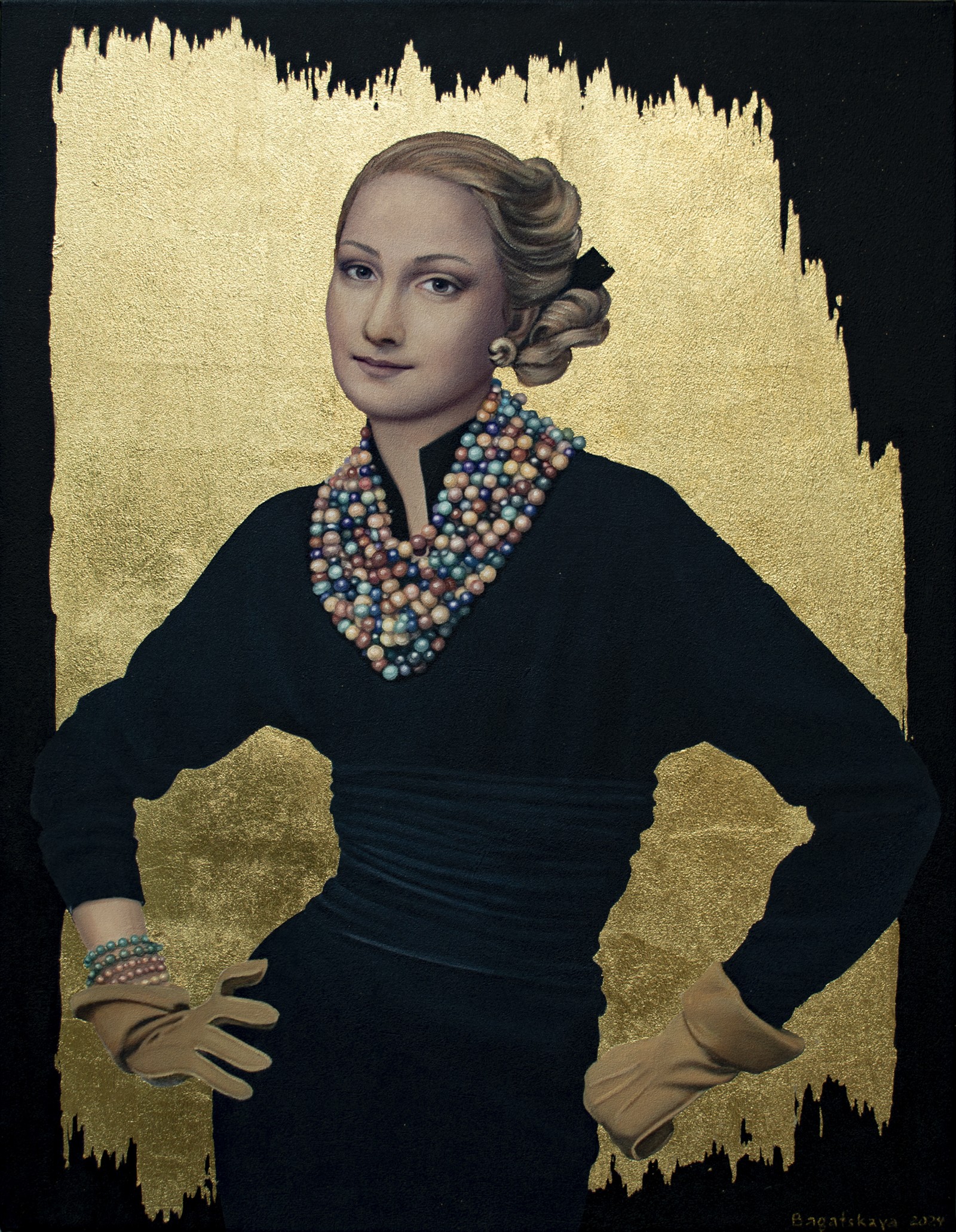 Nataliya Bagatskaya, Contemporary portrait Yellow Leather Gloves Nataliya Bagatskaya, Contemporary portrait Yellow Leather Gloves