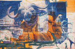 Peinture, Bull-human (blue), Funda Studio