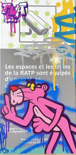Painting, Plaque de métro La panthère rose, Fat