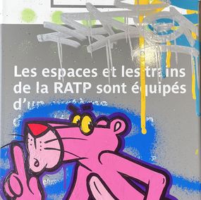 Painting, Plaque de métro La panthère rose, Fat