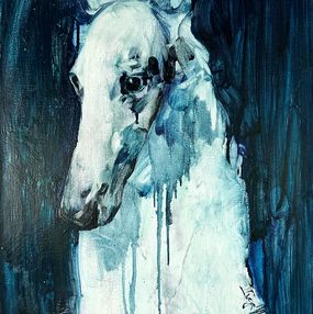 Peinture, White Dog, Inga Makarova