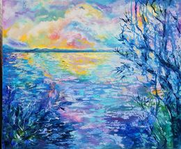 Pintura, The sea bay. Impressionism.Landscape, Lilya Volskaya