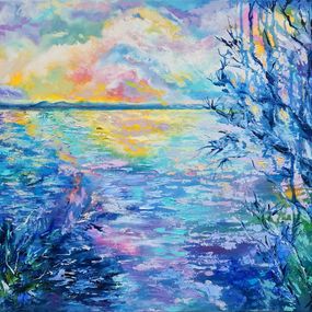 Pintura, The sea bay. Impressionism.Landscape, Lilya Volskaya