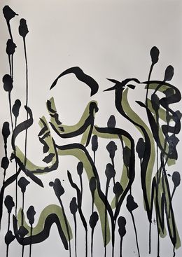 Peinture, Les roseaux verts 3, Claire Bonnet-Masimbert
