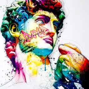 Painting, Michelangelo’s David in color, Patrice Murciano